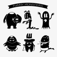 Cartoon funny monsters for Halloween holiday