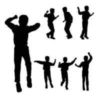 Vector silhouette of boy N18