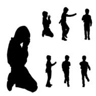 Vector silhouette of boy N19