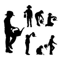 Vector silhouette of boy N20