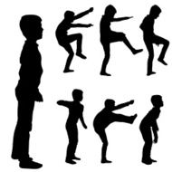 Vector silhouette of boy N23