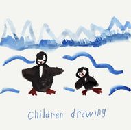 Child&#039;s Drawing Of Penguins