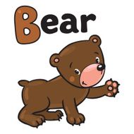 Little funny bear Alphabet B