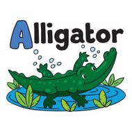 Little alligator or crocodile Alphabet A