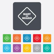 Baby on board sign icon Infant caution symbol N12