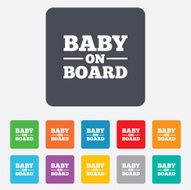 Baby on board sign icon Infant caution symbol N14