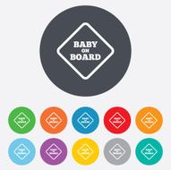 Baby on board sign icon Infant caution symbol N17