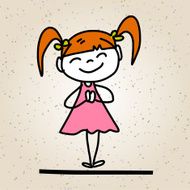 hand drawing abstract cartoon happy kids N10