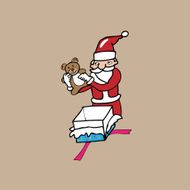 Santa open gift box