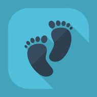 Flat modern design with shadow Children&#039;s footprint