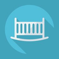 Flat modern design with shadow rocking crib N2