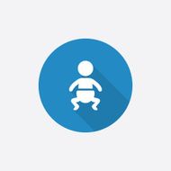 baby Flat Blue Simple Icon with long shadow