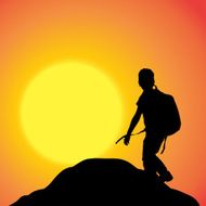 Vector silhouette of boy N25