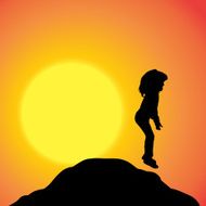 Vector silhouette of girl N41