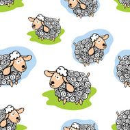Funny sheep Seamless pattern