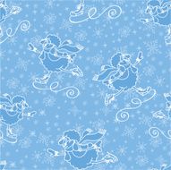 New year cheep skating Christmas Seamless pattern