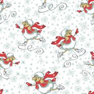 New year cheep skating Seamless pattern Christmas