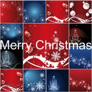 Set of Christmas template frame design for greeting card