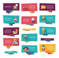 Baby flat banner background set eps10