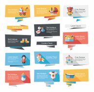 Baby flat banner background set eps10 N3