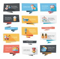 Baby flat banner background set eps10 N7