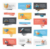 Baby flat banner background set eps10 N9