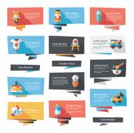 Baby flat banner background set eps10 N10