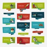 Baby flat banner background set eps10 N12