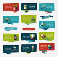 Baby flat banner background set eps10 N14