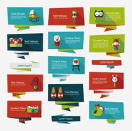 Baby flat banner background set eps10 N17