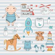 Baby boy cute paper labels
