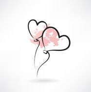 Balloons in the shape of a heart icon