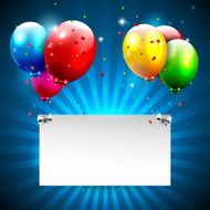 Modern blue birthday background with place for text
