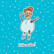 snowmen vector winter boy