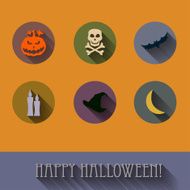 Halloween flat icons set N2