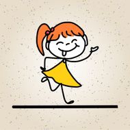 hand drawing abstract cartoon happy kids N12