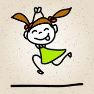 hand drawing abstract cartoon happy kids N13