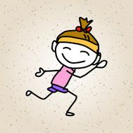 hand drawing cartoon abstract happy kids N5