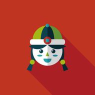 Chinese New Year girl flat icon with long shadow eps10 N120