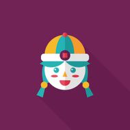 Chinese New Year girl flat icon with long shadow eps10 N121