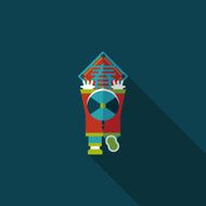 Chinese New Year boy to stick couplets flat icon eps10 N4