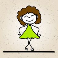 hand drawing abstract cartoon happy kids N14
