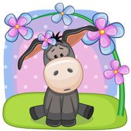 Donkey with flowers