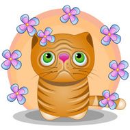 Cat with flowers N4