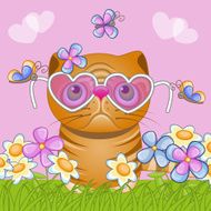Cat with flowers N5