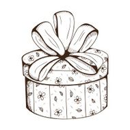 Present box with decorative bow