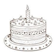 Holiday cake with candle