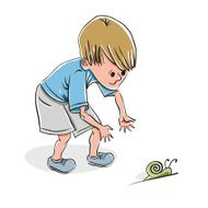 Little Boy Catching A Snail N2