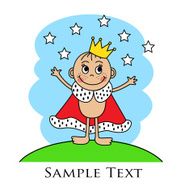 Cartoon baby in the crown and mantle