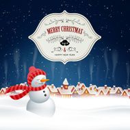 Vector Christmas Design with Snowman N3